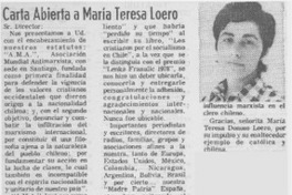 Carta abierta a Teresa Donoso Loero.