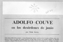 Adolfo Couve en los desórdenes de junio : [entrevista]