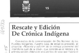 Rescate y edición de crónica indígena.