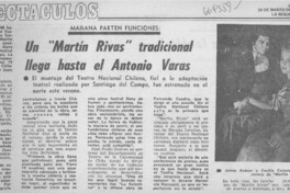 Un "Martín Rivas" tradicional llega hasta el Antonio Varas.
