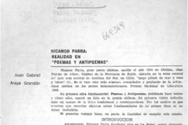 Nicanor Parra: realidad en "Poemas y antipoemas"