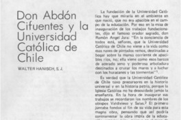 Don Abdón Cifuentes y la Universidad Católica de Chile