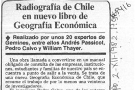 Radiografía de Chile en nuevo libro de geografía económica.
