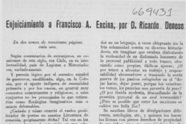 Enjuiciamiento a Francisco A. Encina, por D. Ricardo Donoso