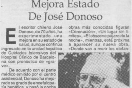 Mejora estado de José Donoso.