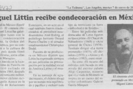 Miguel Littin recibe condecoración en México.