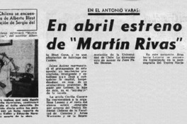 En abril estreno de "Martín Rivas".