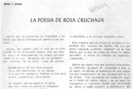 La poesía de Rosa Cruchaga