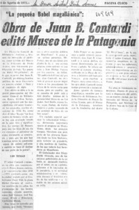 Obra de Juan B. Contardi editó Museo de la Patagonia.