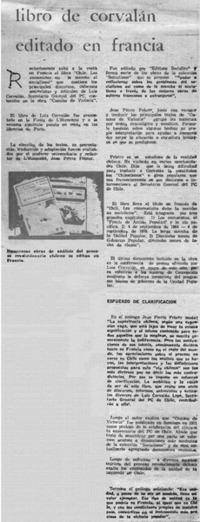 Libro de Corvalán editado en Francia.