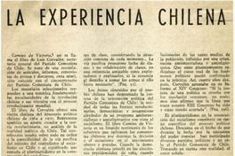 La experiencia chilena