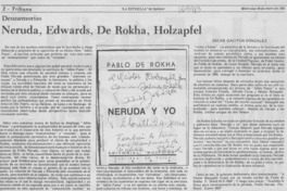 Neruda, Edwards, De Rokha, Holzapfel