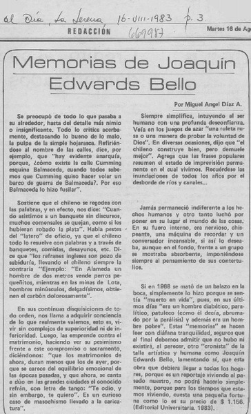 Memorias de Joaquín Edwards Bello