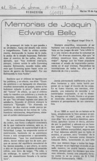 Memorias de Joaquín Edwards Bello