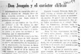 Don Joaquín y el carácter chileno