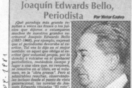 Joaquín Edwards Bello, periodista