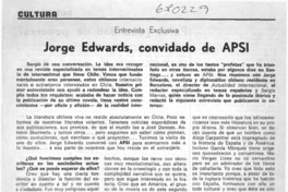 Jorge Edwards, convidado de APSI: [entrevista]