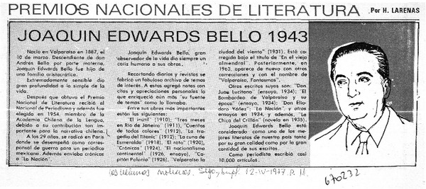 Joaquín Edwards Bello 1943