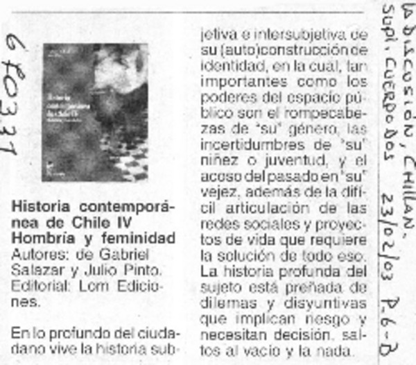 Historia contemporánea de Chile IV.