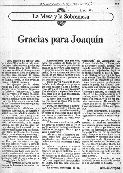 Gracias para Joaquín