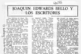 Joaquín Edwards Bello y los escritores