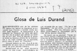 Glosa de Luis Durand