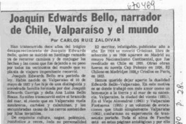 Joaquín Edwards Bello, narrador de Chile, Valparaíso y el mundo