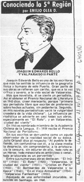 Joaquín Edwards Bello y Valparaíso