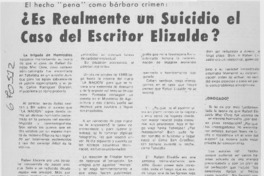 Es realmente un suicidio el caso del escritor Elizalde?