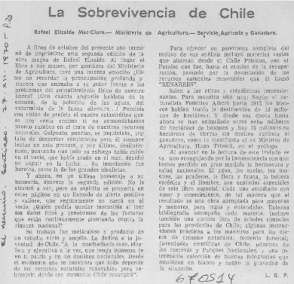 La sobrevivencia de Chile