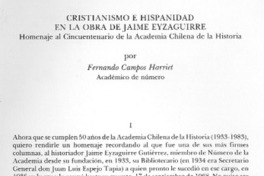 Cristianismo e hispanidad en la obra de Jaime Eyzaguirre