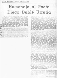 Homenaje al poeta Diego Dublé Urrutia