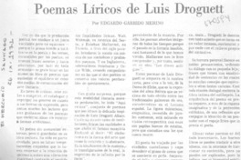 Poemas líricos de Luis Droguett
