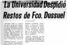 La Universidad despidió restos de Fco. Dussuel