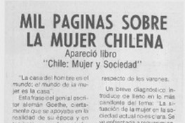 Mil páginas sobre la mujer chilena.