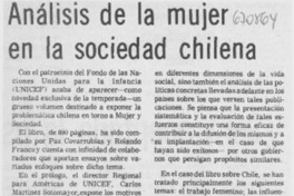 Análisis de la mujer en la sociedad chilena.