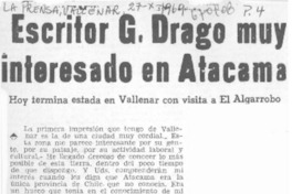 Escritor G. Drago muy interesado en Atacama