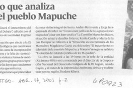 Lanzan libro que analiza situación del pueblo Mapuche.