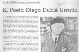El poeta Diego Dublé Urrutia