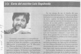 Carta del escritor Luis Sepúlveda