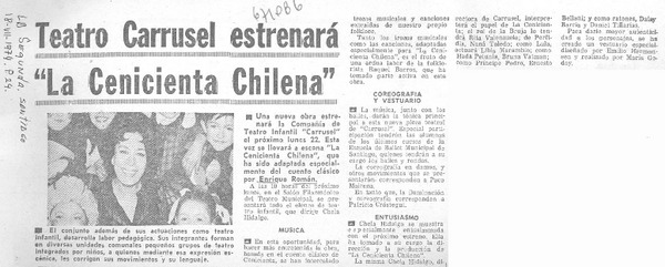 Teatro Carrusel estrenará "La cenicienta chilena".