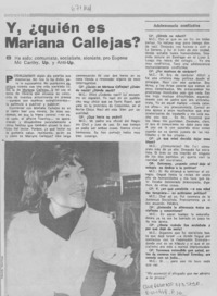Y, ¿quién es Mariana Callejas? : [entrevista]