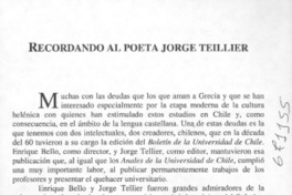 Recordando al poeta Jorge Teillier.