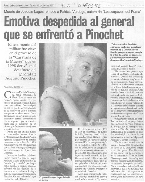 Emotiva despedida al general que se enfrentó a Pinochet