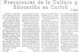 Precursores de la cultura y educación en Curicó.