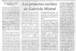 Los primeros de Gabriela Mistral