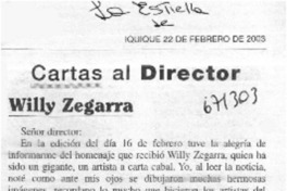 Cartas al director Willy Zegarra