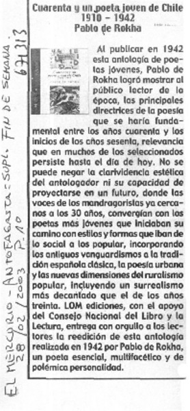 Cuarenta y un poeta joven de Chile 1910-1942.