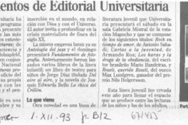 Lanzamientos de Editorial Universitaria.