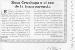 Rosa Cruchaga o el eco de la transparencia